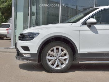15 549 р. Защита переднего бампера (Ø42 мм, нержавейка, NOT OFF ROAD) SLITKOFF Volkswagen Tiguan Mk2 дорестайлинг (2016-2020)  с доставкой в г. Майкоп. Увеличить фотографию 2