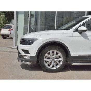 16 249 р. Защита переднего бампера (Ø63 мм, нержавейка, NOT OFF ROAD) SLITKOFF Volkswagen Tiguan Mk2 дорестайлинг (2016-2020)  с доставкой в г. Майкоп. Увеличить фотографию 4
