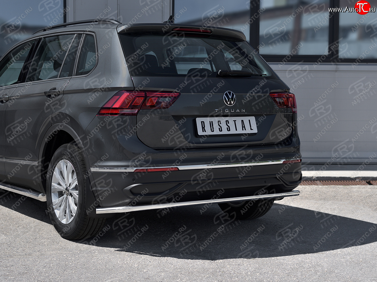 14 399 р. Защита заднего бампера (Ø42 мм, нержавейка, NOT R-LINE) SLITKOFF  Volkswagen Tiguan  Mk2 (2020-2022) рестайлинг  с доставкой в г. Майкоп