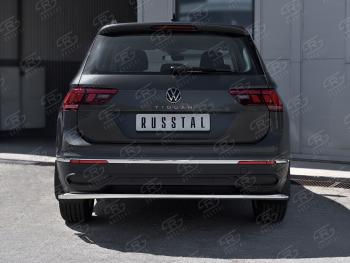 14 399 р. Защита заднего бампера (Ø42 мм, нержавейка, NOT R-LINE) SLITKOFF  Volkswagen Tiguan  Mk2 (2020-2022) рестайлинг  с доставкой в г. Майкоп. Увеличить фотографию 2