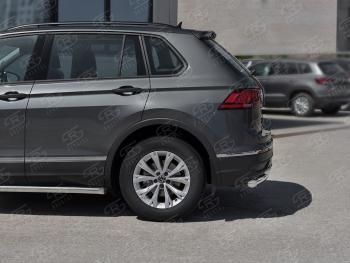 16 399 р. Защита заднего бампера (Ø63 и 42 мм, нержавейка, NOT R-LINE) SLITKOFF  Volkswagen Tiguan  Mk2 (2020-2022) рестайлинг  с доставкой в г. Майкоп. Увеличить фотографию 3