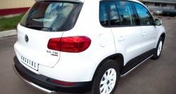 70 999 р. Защита порогов из круглой трубы диаметром 63 мм (Track & Field) Russtal Volkswagen Tiguan NF рестайлинг (2011-2017) (Защита порогов с со скосами на торцах (вариант 1))  с доставкой в г. Майкоп. Увеличить фотографию 2