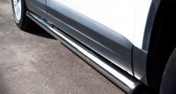 70 999 р. Защита порогов из круглой трубы диаметром 63 мм (Track & Field) Russtal Volkswagen Tiguan NF рестайлинг (2011-2017) (Защита порогов с со скосами на торцах (вариант 1))  с доставкой в г. Майкоп. Увеличить фотографию 6