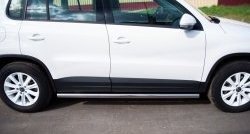 70 999 р. Защита порогов из круглой трубы диаметром 63 мм (Track & Field) Russtal Volkswagen Tiguan NF рестайлинг (2011-2017) (Защита порогов с со скосами на торцах (вариант 1))  с доставкой в г. Майкоп. Увеличить фотографию 11