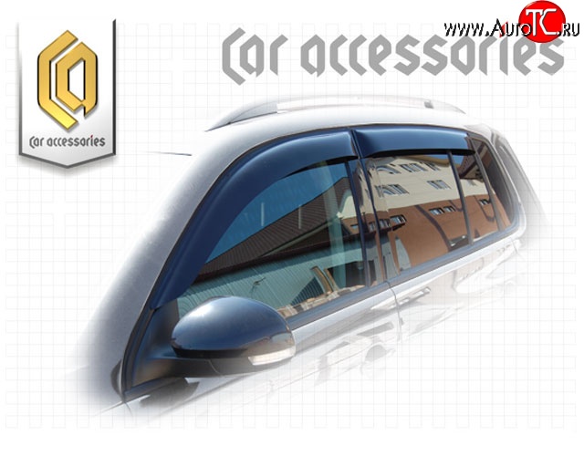 2 079 р. Комплект дефлекторов окон CA Plastic Volkswagen Tiguan NF дорестайлинг (2006-2011) (Classic полупрозрачный, Без хром.молдинга)  с доставкой в г. Майкоп