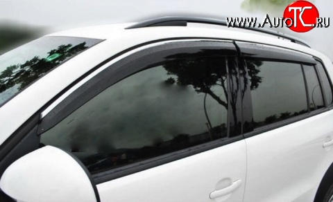 3 199 р. Дефлекторы окон (ветровики) Novline 4 шт Volkswagen Tiguan NF дорестайлинг (2006-2011)  с доставкой в г. Майкоп