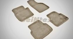 Износостойкие коврики в салон SeiNtex Premium 3D 4 шт. (ворсовые, бежевые) Volkswagen Tiguan  NF (2006-2017) дорестайлинг, рестайлинг