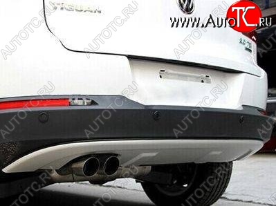 12 199 р. Накладка на задний бампер CT v1 Volkswagen Tiguan NF рестайлинг (2011-2017) (Неокрашенная)  с доставкой в г. Майкоп
