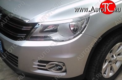 4 749 р. Реснички на фары CT Volkswagen Tiguan NF рестайлинг (2011-2017) (Неокрашенные)  с доставкой в г. Майкоп