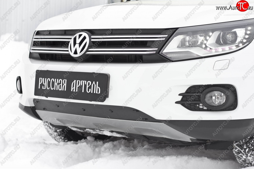 1 239 р. Зимняя заглушка решетки переднего бампера (Track & Field) РА Volkswagen Tiguan NF рестайлинг (2011-2017)  с доставкой в г. Майкоп