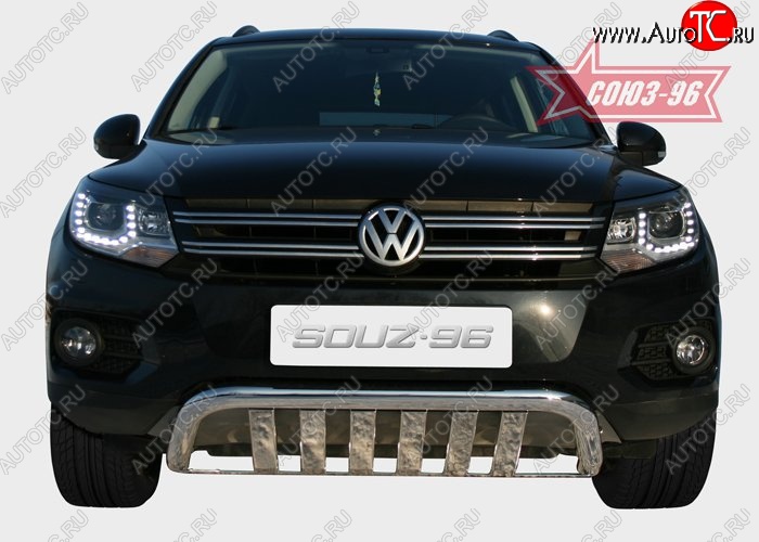 25 109 р. Защита переднего бампера одинарная Souz-96 (d60) Volkswagen Tiguan NF рестайлинг (2011-2017)  с доставкой в г. Майкоп