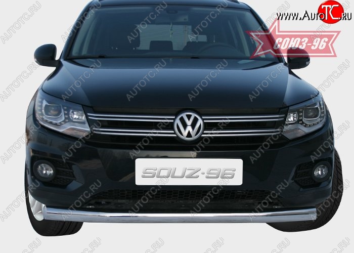 16 064 р. Защита переднего бампера одинарная Souz-96 (d76) Volkswagen Tiguan NF рестайлинг (2011-2017)  с доставкой в г. Майкоп