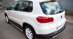 16 649 р. Защита порогов для ног из овальной трубы диаметром 75x42 мм (Track & Field) Russtal Volkswagen Tiguan NF рестайлинг (2011-2017)  с доставкой в г. Майкоп. Увеличить фотографию 2