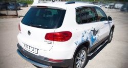 83 999 р. Защита порогов с пластиковыми вставками для ног из круглой трубы диаметром 76 мм (Sport & Style) Russtal Volkswagen Tiguan NF рестайлинг (2011-2017) (Защита порогов с со скосами на торцах (вариант 1))  с доставкой в г. Майкоп. Увеличить фотографию 4