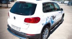 83 999 р. Защита порогов с пластиковыми вставками для ног из круглой трубы диаметром 76 мм (Sport & Style) Russtal Volkswagen Tiguan NF рестайлинг (2011-2017) (Защита порогов с со скосами на торцах (вариант 1))  с доставкой в г. Майкоп. Увеличить фотографию 8