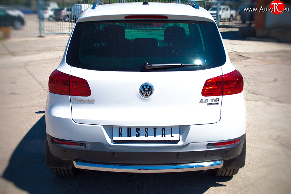 16 699 р. Одинарная защита заднего бампера из трубы диаметром 63 мм (Sport & Style) SLITKOFF Volkswagen Tiguan NF рестайлинг (2011-2017)  с доставкой в г. Майкоп
