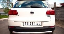 16 699 р. Одинарная защита заднего бампера из трубы диаметром 63 мм (Track & Field) SLITKOFF Volkswagen Tiguan NF рестайлинг (2011-2017)  с доставкой в г. Майкоп. Увеличить фотографию 4