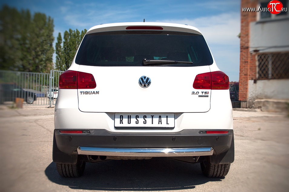 16 999 р. Одинарная защита заднего бампера из трубы диаметром 76 мм (Sport & Style) SLITKOFF Volkswagen Tiguan NF рестайлинг (2011-2017)  с доставкой в г. Майкоп
