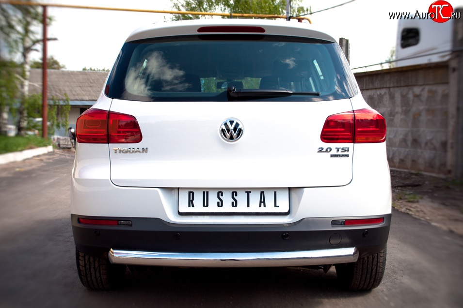 16 999 р. Защита заднего бампера (Ø76 мм, нержавейка,Track & Field) SLITKOFF Volkswagen Tiguan NF рестайлинг (2011-2017)  с доставкой в г. Майкоп