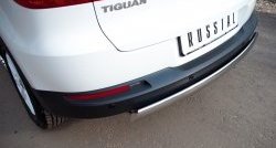 11 599 р. Защита заднего бампера (Ø75x42 мм, нержавейка) Russtal Volkswagen Tiguan NF рестайлинг (2011-2017)  с доставкой в г. Майкоп. Увеличить фотографию 3