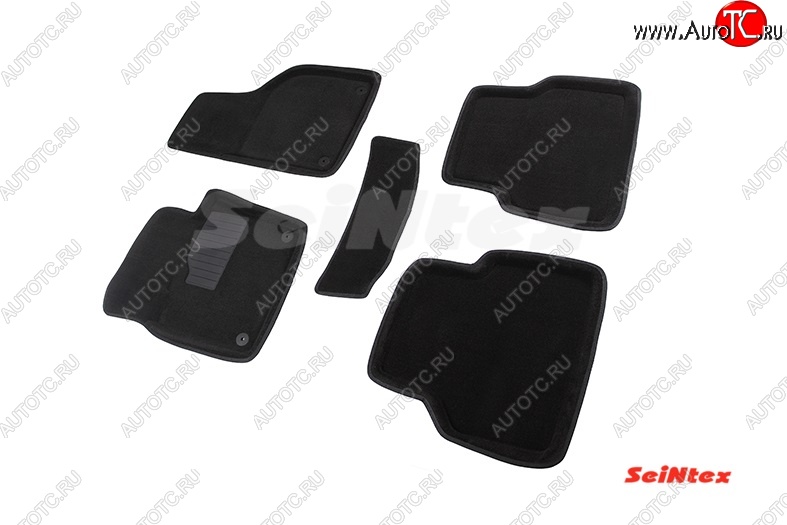 5 899 р. Комплект 3D ковриков в салон Seintex  Volkswagen Tiguan  NF (2011-2017) рестайлинг (Чёрный)  с доставкой в г. Майкоп