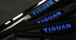 5 349 р. Накладки на порожки автомобиля СТ Volkswagen Tiguan NF рестайлинг (2011-2017)  с доставкой в г. Майкоп. Увеличить фотографию 2