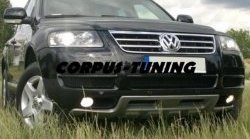 8 349 р. Накладка на передний бампер King Kong v2 Volkswagen Touareg GP дорестайлинг (2002-2007) (Неокрашенная)  с доставкой в г. Майкоп. Увеличить фотографию 3