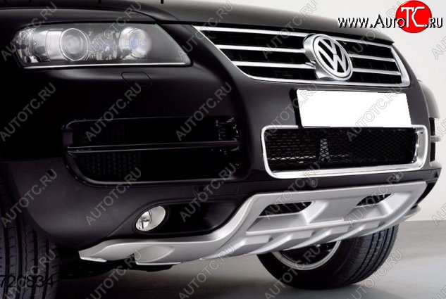 8 349 р. Накладка на передний бампер King Kong v2 Volkswagen Touareg GP дорестайлинг (2002-2007) (Неокрашенная)  с доставкой в г. Майкоп