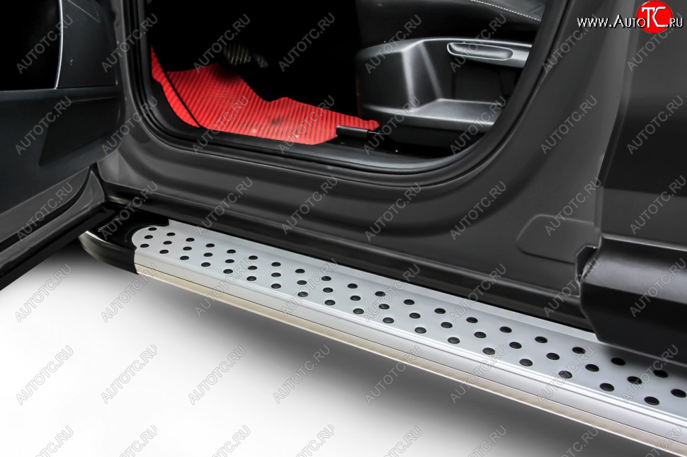 17 749 р. Порожки для ног на Slitkoff Standart  Volkswagen Touareg  GP (2002-2010) дорестайлинг, рестайлинг (Silver)  с доставкой в г. Майкоп