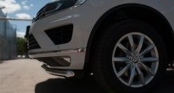 19 299 р. Одинарная защита переднего бампера диаметром 63 мм SLITKOFF Volkswagen Touareg NF рестайлинг (2014-2018)  с доставкой в г. Майкоп. Увеличить фотографию 3