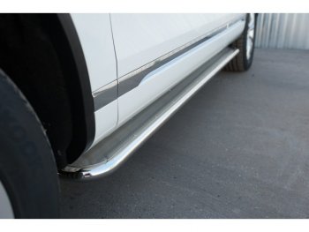 38 999 р. Широкая защита порогов с трубой d42 мм SLITKOFF v3  Volkswagen Touareg  NF (2014-2018) рестайлинг  с доставкой в г. Майкоп. Увеличить фотографию 2