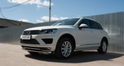 17 799 р. Защита порогов из круглой трубы диаметром 63 мм Russtal Volkswagen Touareg NF рестайлинг (2014-2018)  с доставкой в г. Майкоп. Увеличить фотографию 4