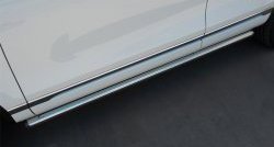 17 799 р. Защита порогов из круглой трубы диаметром 63 мм Russtal Volkswagen Touareg NF рестайлинг (2014-2018)  с доставкой в г. Майкоп. Увеличить фотографию 5