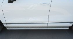 84 999 р. Широкая защита порогов Russtal Volkswagen Touareg NF рестайлинг (2014-2018) (Поверхность листа (вариант 1))  с доставкой в г. Майкоп. Увеличить фотографию 3