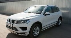 84 999 р. Широкая защита порогов Russtal Volkswagen Touareg NF рестайлинг (2014-2018) (Поверхность листа (вариант 1))  с доставкой в г. Майкоп. Увеличить фотографию 4