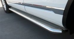 94 999 р. Широкая защита порогов Russtal Volkswagen Touareg NF рестайлинг (2014-2018) (Поверхность листа (вариант 1))  с доставкой в г. Майкоп. Увеличить фотографию 6