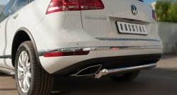 18 299 р. Одинарная защита заднего бампера диаметром 63 мм SLITKOFF Volkswagen Touareg NF рестайлинг (2014-2018)  с доставкой в г. Майкоп. Увеличить фотографию 2