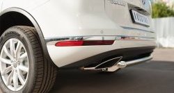 18 299 р. Одинарная защита заднего бампера диаметром 63 мм SLITKOFF Volkswagen Touareg NF рестайлинг (2014-2018)  с доставкой в г. Майкоп. Увеличить фотографию 3
