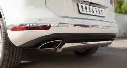 13 999 р. Защита заднего бампера (Ø75x42 мм, нержавейка) Russtal Volkswagen Touareg NF рестайлинг (2014-2018)  с доставкой в г. Майкоп. Увеличить фотографию 2
