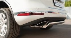 13 999 р. Защита заднего бампера (Ø75x42 мм, нержавейка) Russtal Volkswagen Touareg NF рестайлинг (2014-2018)  с доставкой в г. Майкоп. Увеличить фотографию 3