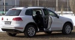 2 559 р. Накладки на порожки автомобиля RA Volkswagen Touareg NF рестайлинг (2014-2018) (Комплект (4 шт.))  с доставкой в г. Майкоп. Увеличить фотографию 2