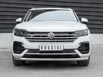 Защита переднего бампера (Ø63 мм, нержавейка, NOT 2.0 TSI) SLITKOFF Volkswagen Touareg  CR (2018-2025)