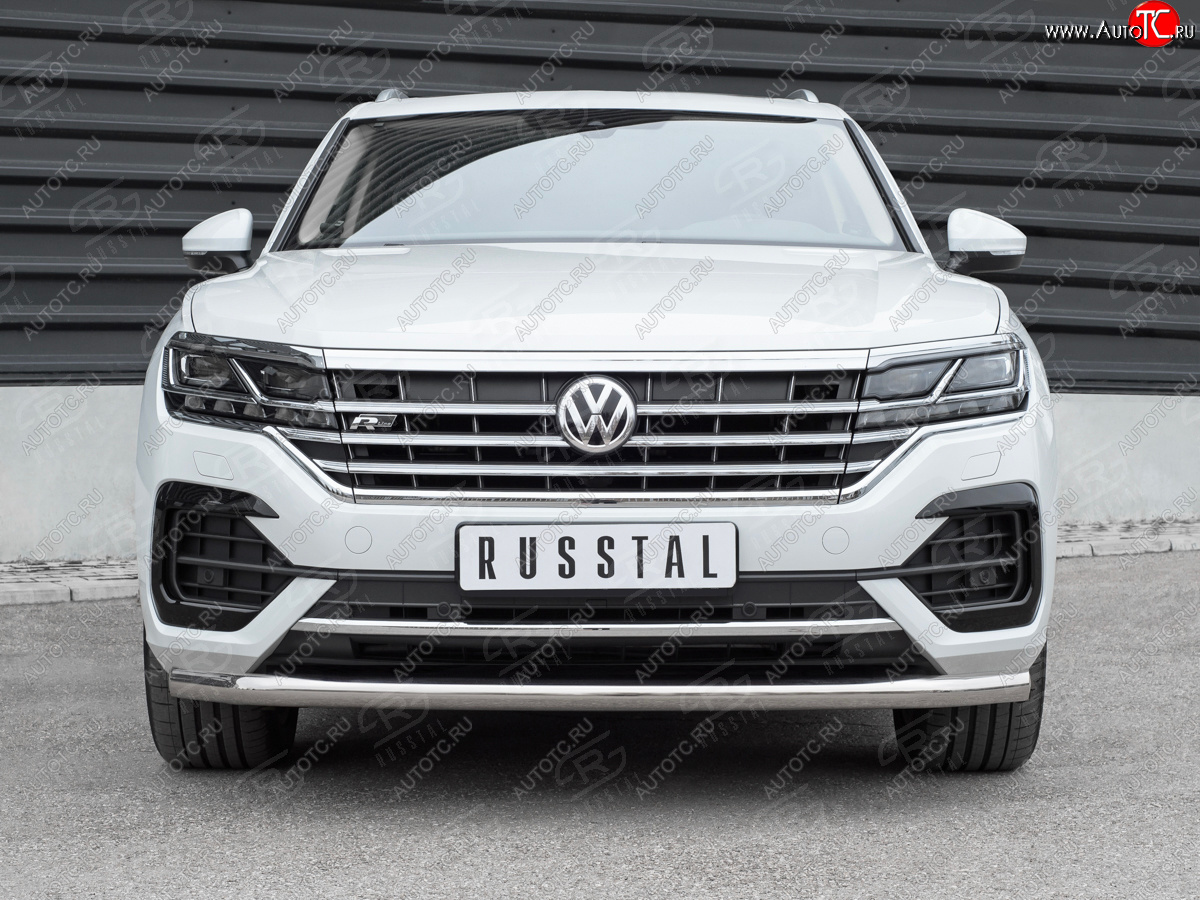 18 699 р. Защита переднего бампера (Ø63 мм, нержавейка, NOT 2.0 TSI) SLITKOFF  Volkswagen Touareg  CR (2018-2025)  с доставкой в г. Майкоп