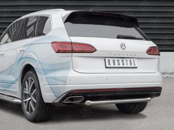 17 999 р. Защита заднего бампера (Ø63 мм, нержавейка) SLITKOFF Volkswagen Touareg CR (2018-2025)  с доставкой в г. Майкоп. Увеличить фотографию 2