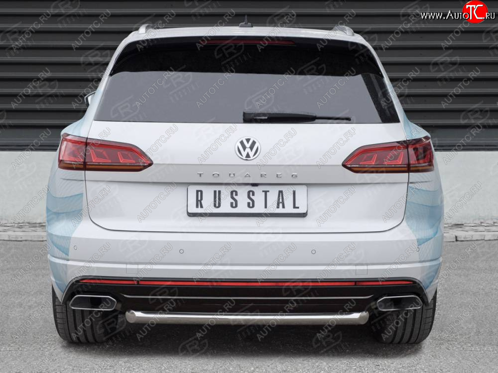 17 999 р. Защита заднего бампера (Ø63 мм, нержавейка) SLITKOFF Volkswagen Touareg CR (2018-2025)  с доставкой в г. Майкоп