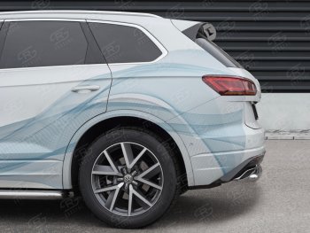 17 999 р. Защита заднего бампера (Ø63 мм, нержавейка) SLITKOFF Volkswagen Touareg CR (2018-2025)  с доставкой в г. Майкоп. Увеличить фотографию 3