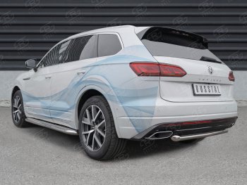 17 999 р. Защита заднего бампера (Ø63 мм, нержавейка) SLITKOFF Volkswagen Touareg CR (2018-2025)  с доставкой в г. Майкоп. Увеличить фотографию 4