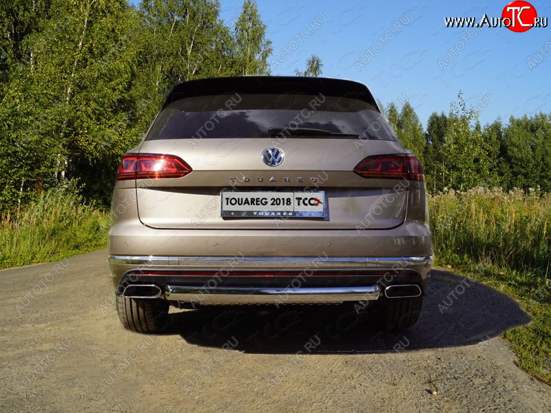 20 699 р. Защита заднего бампера (овальная) ТСС (нержавейка d75х42 мм) Volkswagen Touareg CR (2018-2025)  с доставкой в г. Майкоп