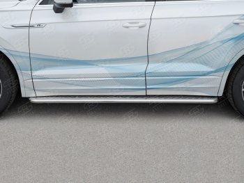 22 999 р. Пороги SLITKOFF d42 с листом Volkswagen Touareg CR (2018-2025) (лист алюминий, проф. сталь)  с доставкой в г. Майкоп. Увеличить фотографию 2