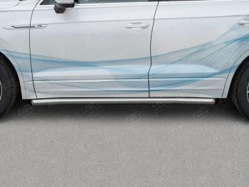 20 999 р. Защита порогов (Ø63 мм) SLITKOFF  Volkswagen Touareg  CR (2018-2025) (торцы со скосами 45°, полированная нержавейка)  с доставкой в г. Майкоп. Увеличить фотографию 2